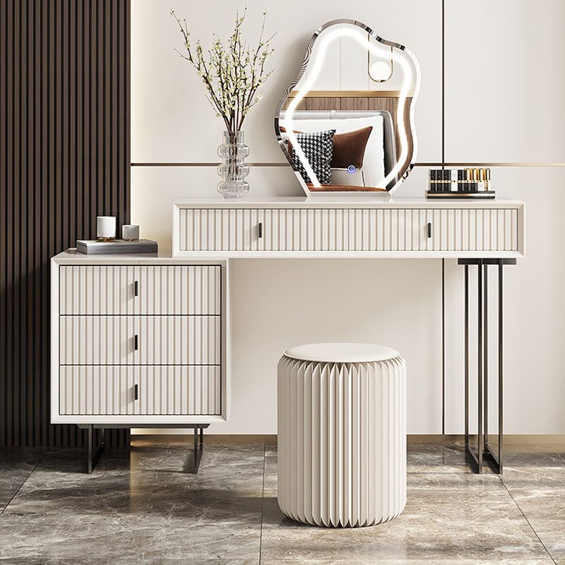 Modern Stone White Vanity Desk 5-Drower Tavolo da toeletta da vanità