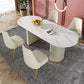 Glam 1/2/5/7 Pieces Dining Set Sintered Stone Dining Table Set with PU Leather Chairs Clearhalo 'Dining Room Sets' 'Dining Tables & Seating' 'dining_room_set' 'furn' 'furn_dining_room_set' 'Furniture' 'furniture_dining_room_set' 'Kitchen & Dining Furniture' 'kitchen&dining_furn' 'kitchen' 1200x1200_e5894a2b-686e-40a8-88a9-512804e3252e