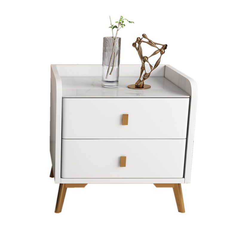 2-Drawer Nightstand 14" W Slate Closed Storage Night Table for Bedroom