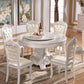Stone Top Dining Table Round Dining Table with Pedestal Base in White