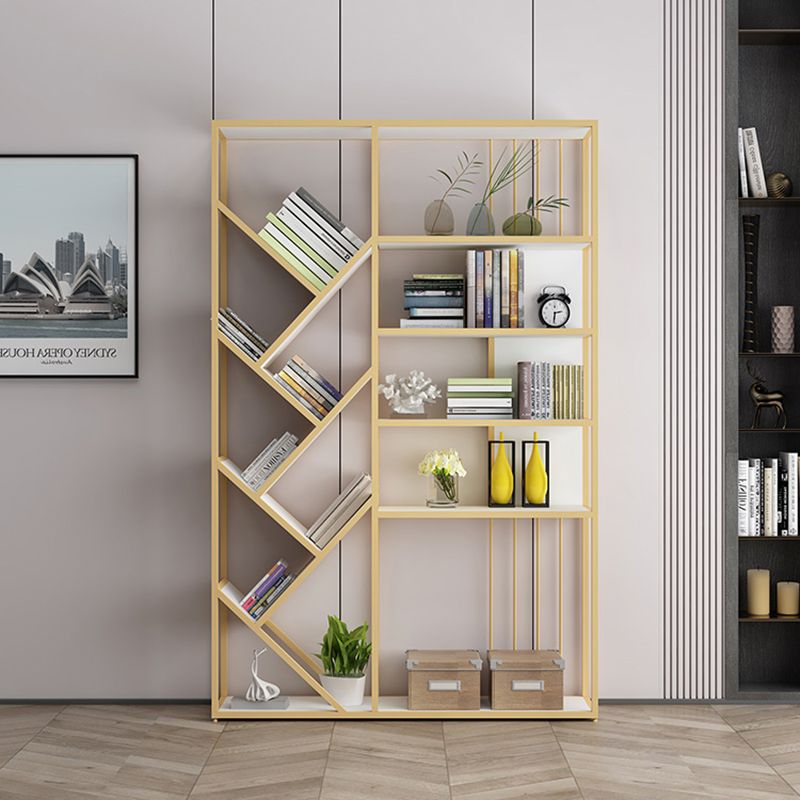 Modern Vertical Etagere Bookshelf Metal Frame Manufactured Wood Shelf Bookcase Clearhalo 'Bookcases' 'Furniture' 'furniture_bookcases' 'Office Furniture' 1200x1200_e58b7089-3ba1-4101-85ea-d2ee6a3d16dc