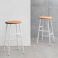 Modern Solid Wood Counter-height Stool Footrest Coffee Shop Round Bar Stools