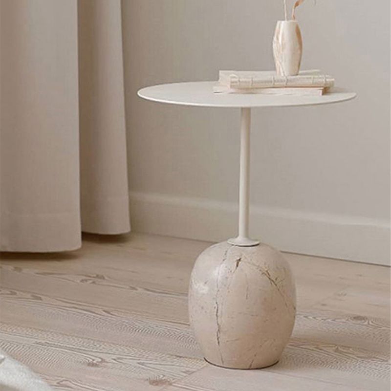 Pedestal Round Side Table Mid-Century Metal Sofa Corner Table Clearhalo 'Coffee & Accent Tables' 'End & Side Tables' 'end_side_tables' 'furn' 'furn_end_side_tables' 'Furniture' 'Living Room Furniture' 1200x1200_e58bb649-7ef7-46e6-a657-ededc9e3ed83