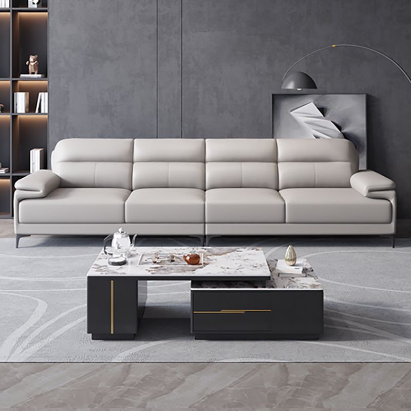 Contemporary Pillowed Back Cushions Sofa/Sectional with Pillow Top Arm Clearhalo 'furn' 'furn_sectionals' 'Furniture' 'furniture_sectionals' 'kitchen' 'kitchen_sectionals' 'Living Room Furniture' 'Sectionals' 1200x1200_e58cfab5-12c0-4f47-bbf1-849ab18e1c4a