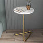 22 Inch H Glam Bed Nightstand Round Non-Storage Stone Top Bed Table with Legs