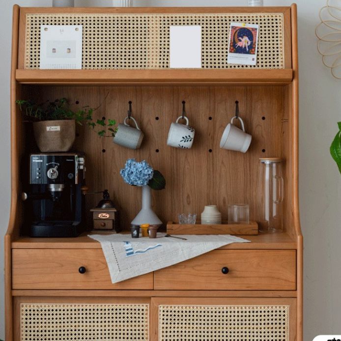 Servidor de buffet contemporáneo de comedor de madera sólida con cajones