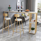 White Counter Table with Rectangle Table Top Double Pedestal Table - 41.3" H Clearhalo 'Bar Furniture' 'Bar Tables' 'bar_tables' 'furn' 'furn_bar_tables' 'Furniture' 'furniture_bar_tables' 'Kitchen & Dining Furniture' 1200x1200_e590c525-5f25-443f-9b53-5b435c0cd239