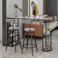 Contemporary Stone Bar Table Set 1/3 Pieces Bar table with Upholstered Stools for Indoor