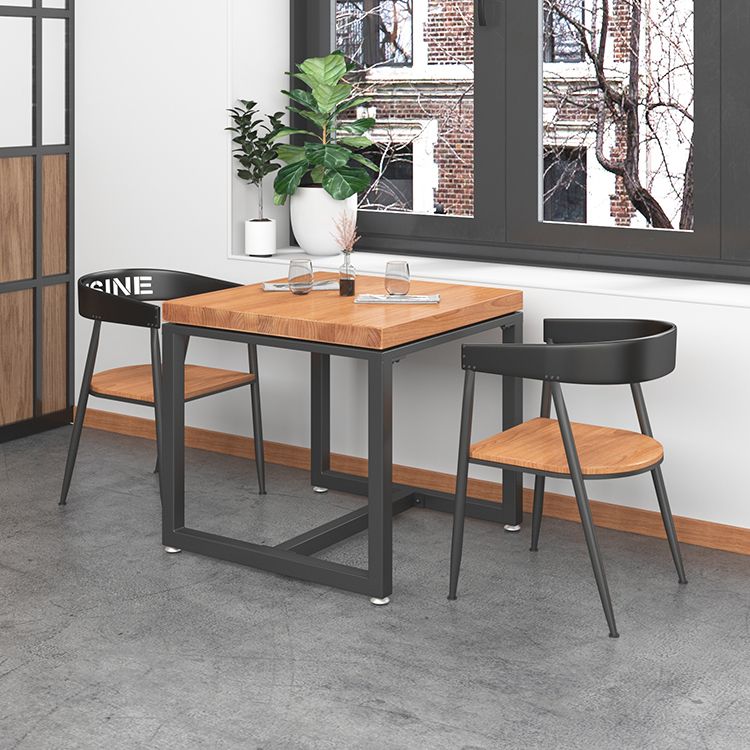 Industrial Style Solid Wood Dining Table Square Table with Trestle Base for Dinning Room Clearhalo ' dining_table' 'Dining Tables & Seating' 'Dining Tables' 'furn' 'furn_dining_table' 'Furniture' 'furniture_dining_table' 'Kitchen & Dining Furniture' 'kitchen&dining_furn' 'kitchen' 'kitchen_dining_table' 1200x1200_e5917599-d865-4096-b176-11d634a9506e