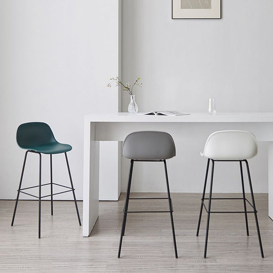 Scandinavian Reception Low Back Stool Matte Finish Plastic Barstool Clearhalo 'Bar Furniture' 'Bar Stools' 'bar_stools' 'furn' 'furn_bar_stools' 'Furniture' 'furniture_bar_stools' 'Kitchen & Dining Furniture' 1200x1200_e592243d-b9e4-4045-9509-fa0eea047dfc