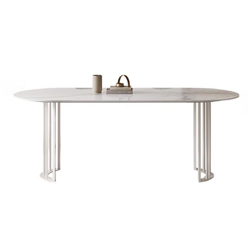 Sintered Stone Top Modern Table for Restaurant Dining Table with Double Pedestal Base Clearhalo ' dining_table' 'Dining Tables & Seating' 'Dining Tables' 'furn' 'furn_dining_table' 'Furniture' 'furniture_dining_table' 'Kitchen & Dining Furniture' 'kitchen&dining_furn' 'kitchen' 'kitchen_dining_table' 1200x1200_e592b888-123d-4d10-90ba-dbea7d196494