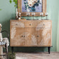 Solid Wood Side Cabinet Stain Resistant Distressed Wood Accent Cabinet