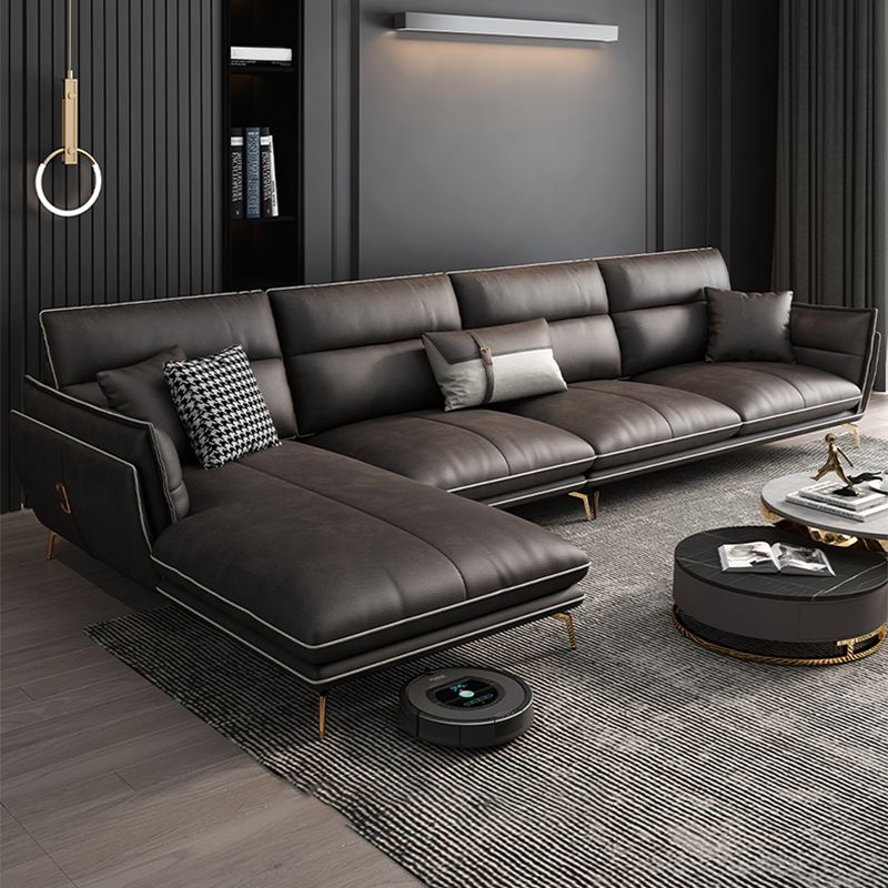 Contemporary Cushions Pillow Top Arm Faux Leather Stationary Seating