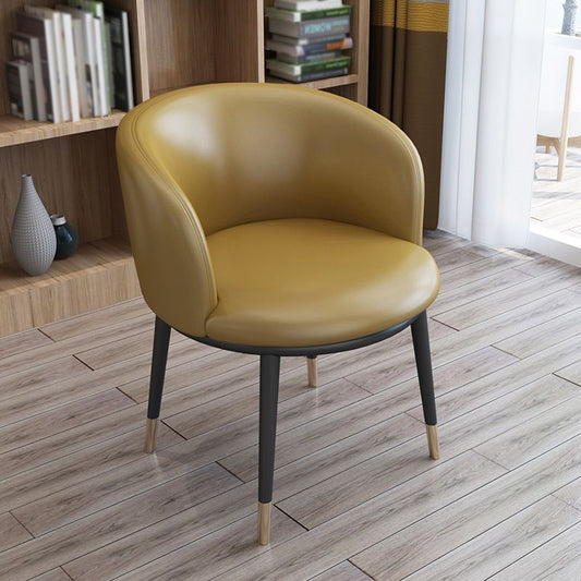 Faux Leather Contemporary Dining Chair with 4 Legs Matte Finish Solid Back Chair Clearhalo 'Dining Chairs' 'Dining Tables & Seating' 'dining_chair' 'furn' 'furn_dining_chair' 'Furniture' 'furniture_dining_chair' 'Kitchen & Dining Furniture' 1200x1200_e5941c3e-17da-4942-9bd7-e9a3e57118ea