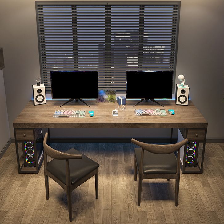 Modern Pine Writing Desk Rectangular Office Desk with Drawer Clearhalo 'furn' 'furn_office_desk' 'Furniture' 'Office Desks' 'Office Furniture' 'office_desk' 1200x1200_e5948d54-f10f-4c81-bb3b-1e9bf59de08e