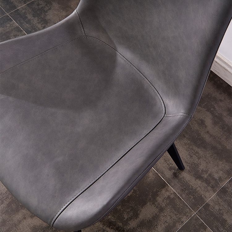Industrial Style Leather Dining Chairs Solid Back Armless Side Chairs for Home Use Clearhalo ' kitchen&dining_furn' 'Dining Chairs' 'Dining Tables & Seating' 'dining_chair' 'furn' 'furn_dining_chair' 'Furniture' 'furniture_dining_chair' 'Kitchen & Dining Furniture' 'kitchen' 1200x1200_e5955ce7-bd0a-4ea5-a635-416268a56835