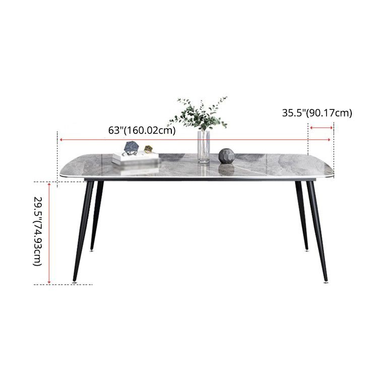 Dining Room Set Contemporary with Sintered Stone Rectangle Table and Chairs Clearhalo 'Dining Room Sets' 'Dining Tables & Seating' 'dining_room_set' 'furn' 'furn_dining_room_set' 'Furniture' 'furniture_dining_room_set' 'Kitchen & Dining Furniture' 'kitchen&dining_furn' 'kitchen' 1200x1200_e595c62c-ad0b-4b9f-9717-66004fb7f99f