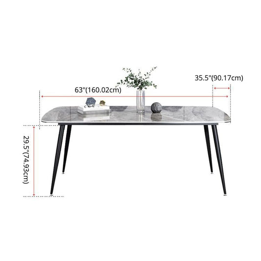 Dining Room Set Contemporary with Sintered Stone Rectangle Table and Chairs Clearhalo 'Dining Room Sets' 'Dining Tables & Seating' 'dining_room_set' 'furn' 'furn_dining_room_set' 'Furniture' 'furniture_dining_room_set' 'Kitchen & Dining Furniture' 'kitchen&dining_furn' 'kitchen' 1200x1200_e595c62c-ad0b-4b9f-9717-66004fb7f99f