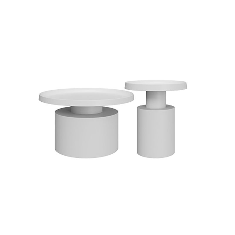 Mid-century Modern Round Tray Top Coffee Table Iron Pedestal Cocktail Table