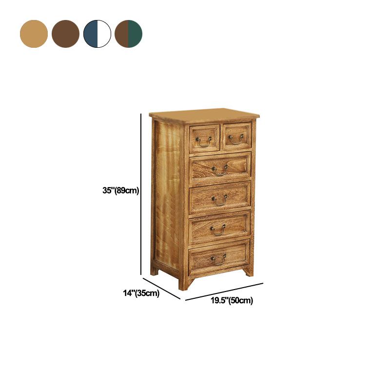 Coffre de rangement vertical en bois massif vintage de 14 po de largeur avec tiroirs