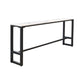Industrial Black Iron Bar Table White Faux Marble Rectangle Top 41.3"H Bistro Table Clearhalo 'Bar Furniture' 'Bar Tables' 'bar_tables' 'furn' 'furn_bar_tables' 'Furniture' 'furniture_bar_tables' 'Kitchen & Dining Furniture' 1200x1200_e5987997-407c-4b73-90c5-fe8f5785996a