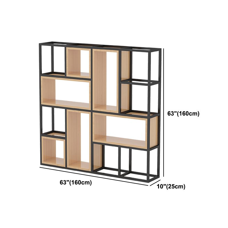 Industrial Open Etagere Bookshelf Iron Frame Solid Wood Shelf Bookshelf Clearhalo 'Bookcases' 'furn' 'furn_bookcases' 'Furniture' 'furniture_bookcases' 'kitchen' 'kitchen_bookcases' 'Living Room Furniture' 'Office Furniture' 1200x1200_e59899f2-067d-4960-a4e9-f3ab97f3e998
