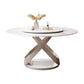 Round Pedestal Table Contemporary Style Stone Dining Site Table with Turntable Clearhalo 'Dining Tables & Seating' 'Dining Tables' 'dining_table' 'furn' 'furn_dining_table' 'Furniture' 'Kitchen & Dining Furniture' 1200x1200_e59b251b-53fb-4d5a-a7b4-4328a9fdf968