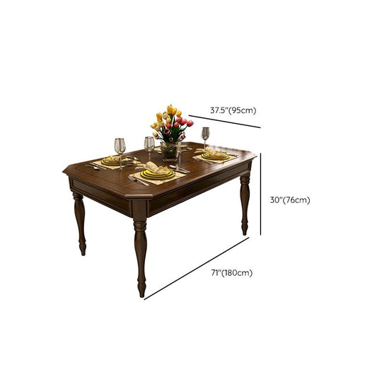 Mada de madera maciza de estilo rústico de 5 comedor con silla tapizada