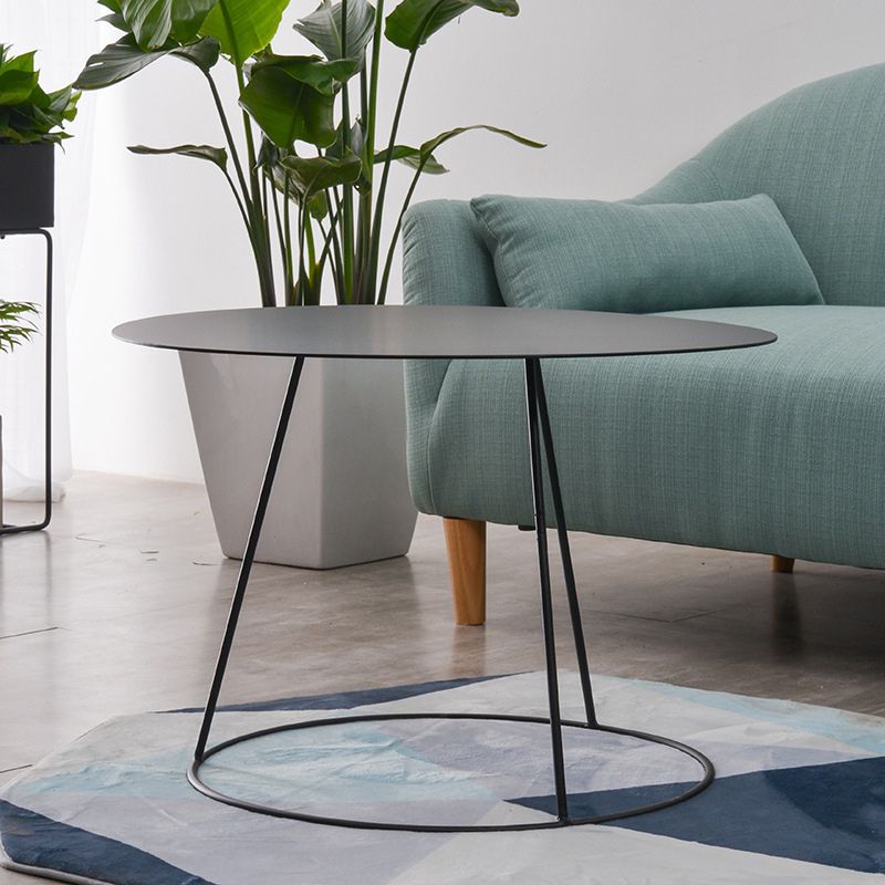 Mid-Century Modern Iron Coffee Table Set Black Finish Round Cocktail Table Clearhalo 'Coffee & Accent Tables' 'Coffee Tables' 'coffee_tables' 'furn' 'furn_coffee_tables' 'Furniture' 'Living Room Furniture' 1200x1200_e5a04fde-2b1a-46f2-94df-0a386a66e4c8