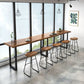 Contemporary Solid Wood Bar Stool Table Rectangle Bar Table in Brown