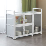 Hedendaagse metalen sideboard glazen buffettafel voor woonkamer