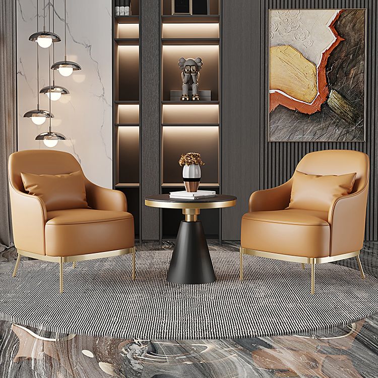 32.67" High Faux Leather Arm Chair Recessed Arms Accent Chair with Basic Four Leg Clearhalo 'Accent Chairs' 'accent_chairs' 'Chairs & Seating' 'furn' 'furn_accent_chairs' 'Furniture' 'Living Room Furniture' 1200x1200_e5a1d045-ce30-4453-b70b-739e541218f6