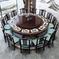 Glossy Brown Wood Dinette Table with Pedestal Traditional Round Dining Table