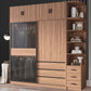 Contemporary Wardrobe Cabinet with Drawer Brown Wardrobe Closet