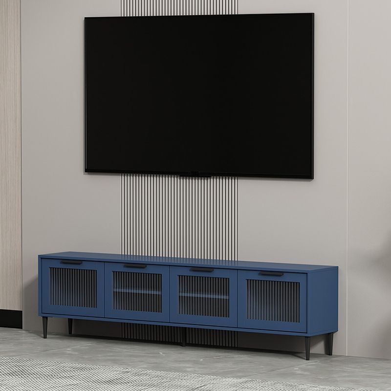 Mueble para TV con almacenamiento cerrado escandinavo Mueble para TV de madera sintética con 4 puertas