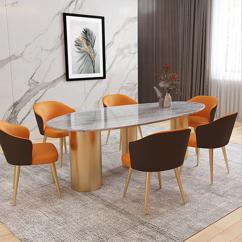 Luxury Sintered Stone Top Dining Table Oval Table with 3 Legs for Restaurant Clearhalo ' dining_table' 'Dining Tables & Seating' 'Dining Tables' 'furn' 'furn_dining_table' 'Furniture' 'furniture_dining_table' 'Kitchen & Dining Furniture' 'kitchen&dining_furn' 'kitchen' 'kitchen_dining_table' 1200x1200_e5a30388-353a-41b4-9faf-37e2dde05c79
