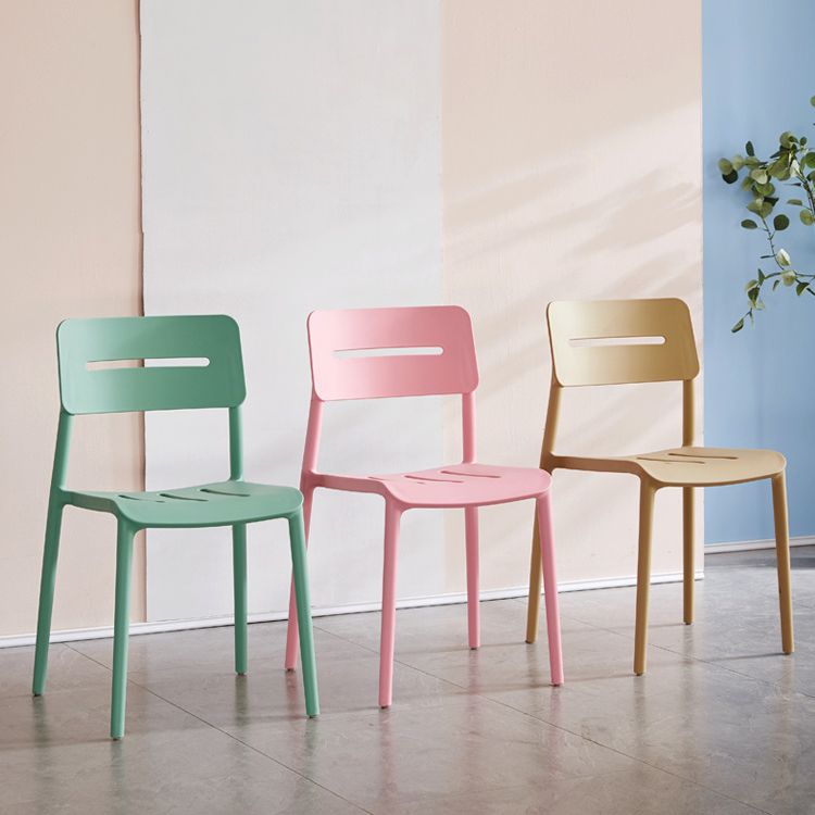 Modern Style Plastic Dining Chairs Open Back Dining Stackable Side Chair for Kitchen Clearhalo ' kitchen&dining_furn' 'Dining Chairs' 'Dining Tables & Seating' 'dining_chair' 'furn' 'furn_dining_chair' 'Furniture' 'furniture_dining_chair' 'Kitchen & Dining Furniture' 'kitchen' 1200x1200_e5a33bf0-e230-4b6f-9962-b3543ca76f32