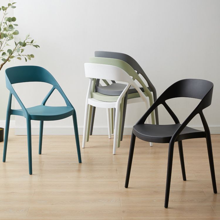 Scandinavian Plastic Stacked Side Chair Open Back Dining Side Chair for Home Use Clearhalo ' kitchen&dining_furn' 'Dining Chairs' 'Dining Tables & Seating' 'dining_chair' 'furn' 'furn_dining_chair' 'Furniture' 'furniture_dining_chair' 'Kitchen & Dining Furniture' 'kitchen' 1200x1200_e5a44a5e-afa0-475b-9a01-66518adb3bbd