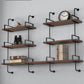 Floating Engineered Wood Bookshelf Industrial Closed Back Bookcase