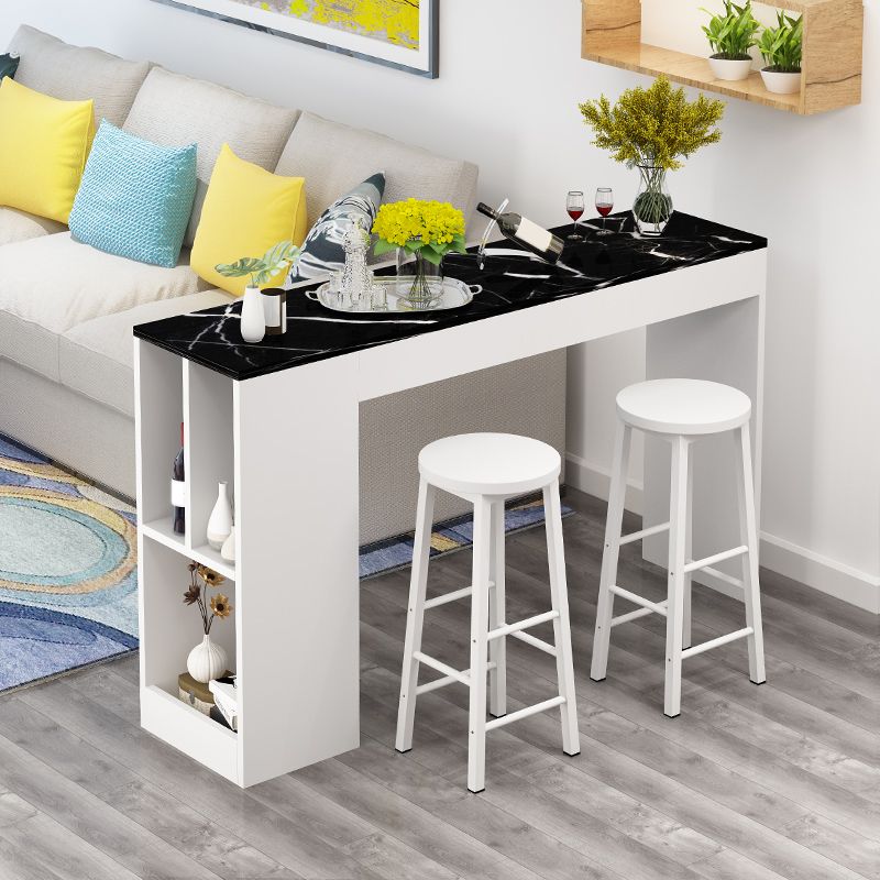 39.4-inch Double Pedestal Rectangle Table for Kitchen Dining Room Clearhalo 'Bar Furniture' 'Bar Tables' 'bar_tables' 'furn' 'furn_bar_tables' 'Furniture' 'Kitchen & Dining Furniture' 1200x1200_e5a561c7-bfd2-4481-978f-bf7a1f9597e5