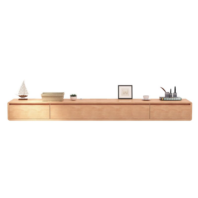 Nordic Wall-Mounted TV Console Solid Wood 2-Drawer Floating TV Stand Console Clearhalo 'furn' 'furn_tv_stands_entertainment_centers' 'Furniture' 'Living Room Furniture' 'TV Stands & Entertainment Centers' 'TV Stands & Media Storage Furniture' 'tv_stands_entertainment_centers' 1200x1200_e5a58f01-9c3e-42a2-9580-dfcb3a1d2bea