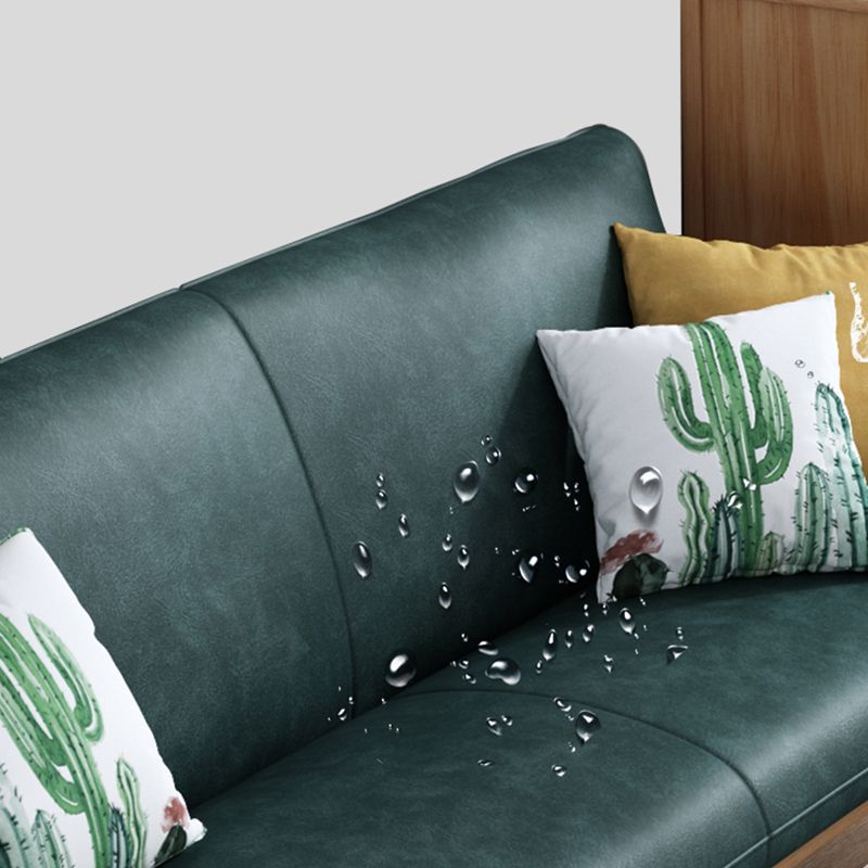 2-seats Faux Leather Rolled Arm Sofa 28.7"W with 2 Pillows Stain Resistant Sofa Clearhalo 'furn' 'furn_sofas' 'Furniture' 'furniture_sofas' 'Living Room Furniture' 'Sofa' 'sofas' 1200x1200_e5a6c844-4553-48e8-be13-256750622713