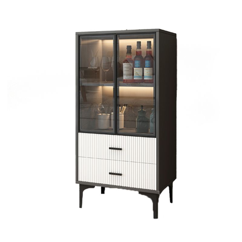 Modern Display Cabinet Faux Wood Storage Cabinet with Glass Doors for Living Room Clearhalo 'Display & China Cabinets' 'display_china_cabinets' 'furn' 'furn_display_china_cabinets' 'Furniture' 'Kitchen & Dining Furniture' 1200x1200_e5a8a8e2-c13d-42df-830f-c336b342f9fa