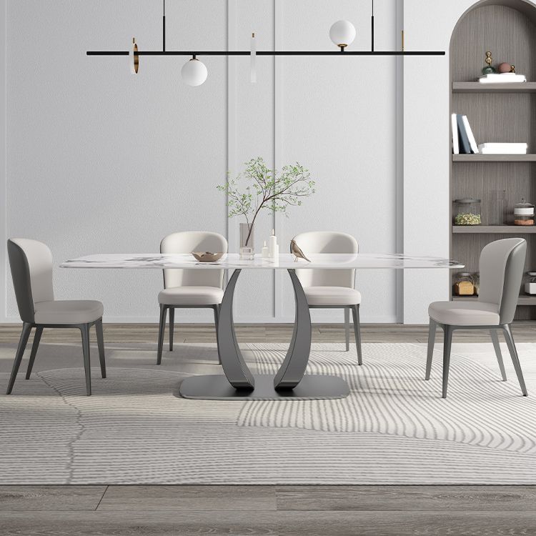 Modern 1/2/5/7 Pieces Rectangle Dining Set Sintered Stone Top Dinette Table Set Clearhalo 'Dining Room Sets' 'Dining Tables & Seating' 'dining_room_set' 'furn' 'furn_dining_room_set' 'Furniture' 'Kitchen & Dining Furniture' 1200x1200_e5a984d8-2710-40c5-8d30-83d974d3ea10