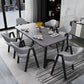Metal Industrial Rectangle Dining Table Grey Wood Top Table with Sled Base Clearhalo ' dining_table' 'Dining Tables & Seating' 'Dining Tables' 'furn' 'furn_dining_table' 'Furniture' 'furniture_dining_table' 'Kitchen & Dining Furniture' 'kitchen&dining_furn' 'kitchen' 'kitchen_dining_table' 1200x1200_e5a9bf09-f657-46f3-9831-7e4f809fda6f