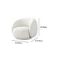 Contemporary Curved Sofa in White Sloped Arm Sofa for Living Room