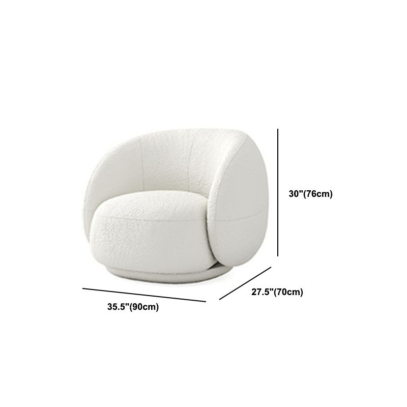 Contemporary Curved Sofa in White Sloped Arm Sofa for Living Room