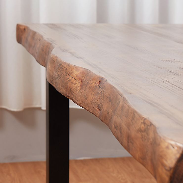 Metal Industrial Rectangle Indoor Table Solid Wood Top Table with Sled Base Clearhalo ' dining_table' 'Dining Tables & Seating' 'Dining Tables' 'furn' 'furn_dining_table' 'Furniture' 'furniture_dining_table' 'Kitchen & Dining Furniture' 'kitchen&dining_furn' 'kitchen' 'kitchen_dining_table' 1200x1200_e5aabc50-cbe4-4b3c-8fdd-44da77c19c8d