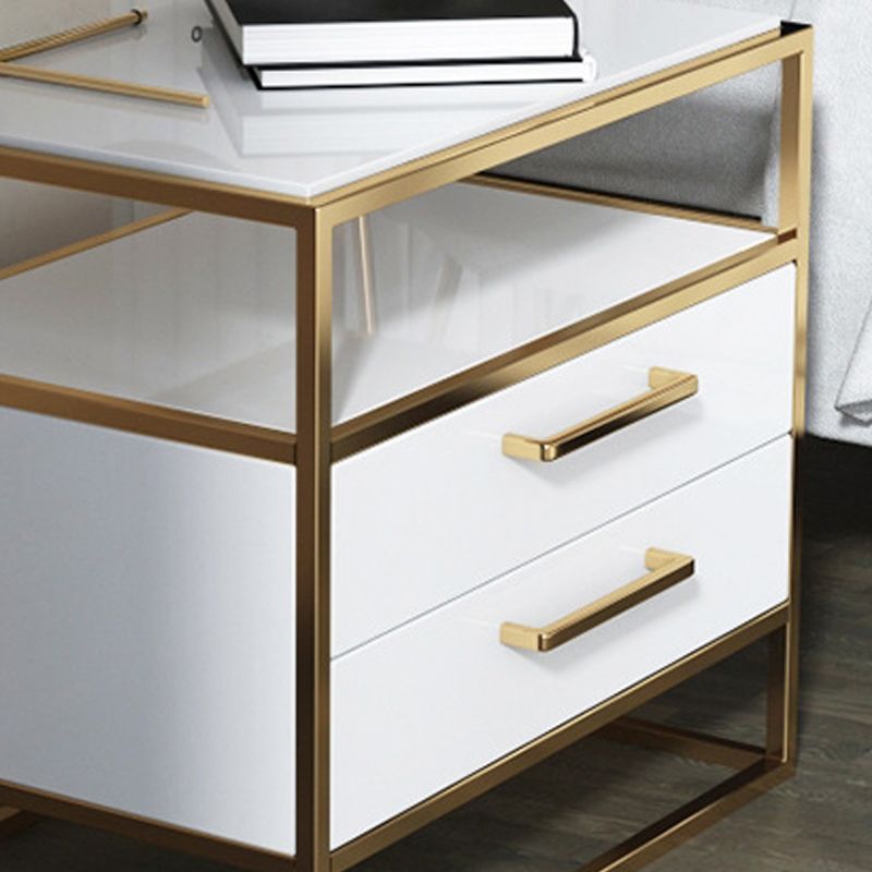 Metal and Wood Bedside Cabinet Modern Minimalist Open Bedside Table with Legs Clearhalo 'Bedroom Furniture' 'furn' 'furn_night_stand' 'Furniture' 'night_stand' 'Nightstands' 1200x1200_e5ab4d8b-768f-4a70-9859-532c792b5471