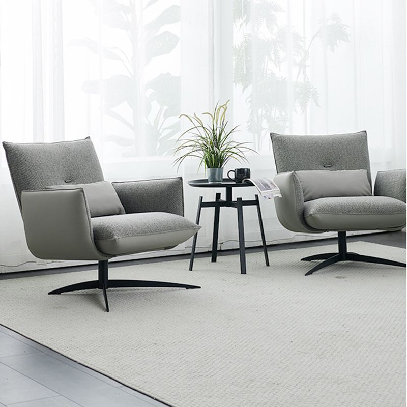 Contemporary Linen 4-Star Tight Back Accent Armchair in Grey Clearhalo 'Accent Chairs' 'accent_chairs' 'Chairs & Seating' 'furn' 'furn_accent_chairs' 'Furniture' 'Living Room Furniture' 1200x1200_e5ae06c2-2196-4680-b6b4-5546814912e0